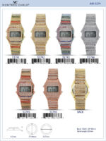DACQA Iced Retro LCD Watch – Special – Gold/Rainbow