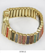DACQA Iced Retro LCD Watch – Special – Gold/Rainbow