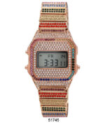 DACQA Iced Retro LCD Watch – Special – Rose Gold/Rainbow