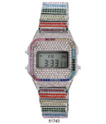 DACQA Iced Retro LCD Watch – Special – Silver/Rainbow