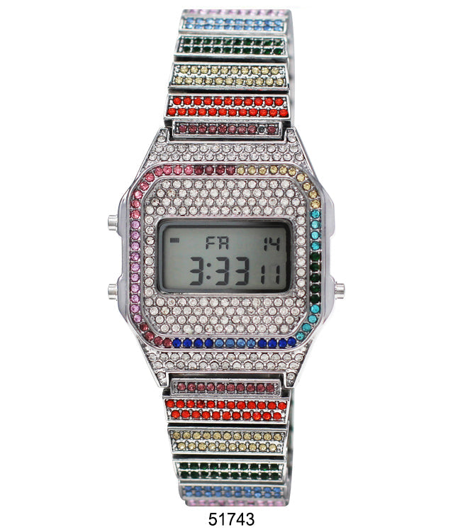 DACQA Iced Retro LCD Watch – Special – Silver/Rainbow DACQA Iced Retro LCD Watch – Special – Silver/Rainbow