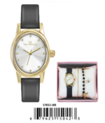 DACQA Jewellery Gift Box with Faux leather band Watch – Black