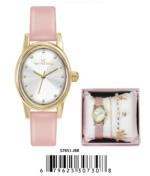 DACQA Jewellery Gift Box with Faux leather band Watch – Black