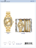 DACQA Jewellery Gift Box with Metal Watch – Gold