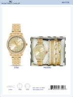 DACQA Jewellery Gift Box with Metal Watch – Gold