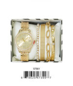 DACQA Jewellery Gift Box with Metal Watch – Gold