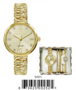 DACQA Jewellery Gift Box with Metal Watch – Gold