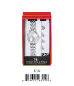 DACQA Jewellery Gift Box with Metal Watch – Silver