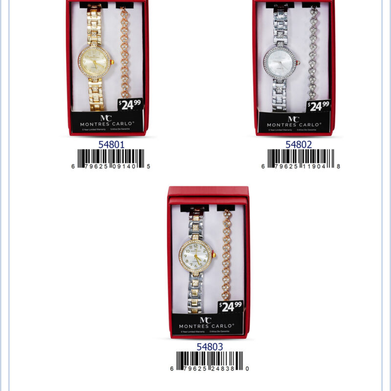 DACQA Jewellery Gift Box with Metal Watch – Silver