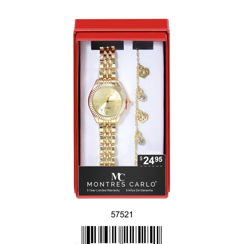 DACQA Jewellery Gift Box with Metal Watch – Silver