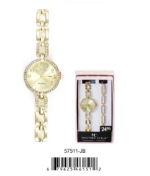 DACQA Jewellery Gift Box with Metal Watch – Silver