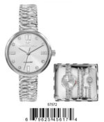 DACQA Jewellery Gift Box with Metal Watch – Silver