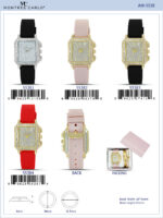 DACQA Jewellery Gift Box with PU Band Watch – Gold/Red
