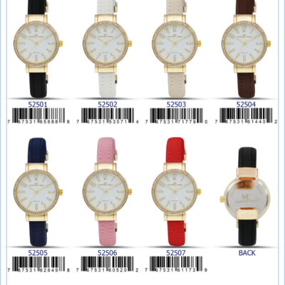 DACQA Leather Cuff Watch – Red
