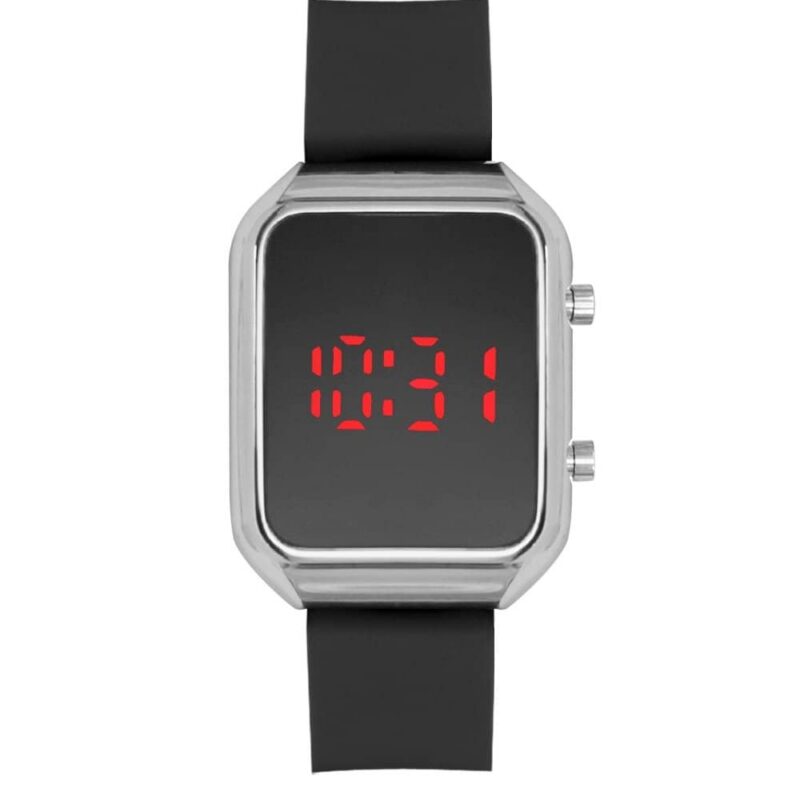 DACQA LED Watch – Silver/Black