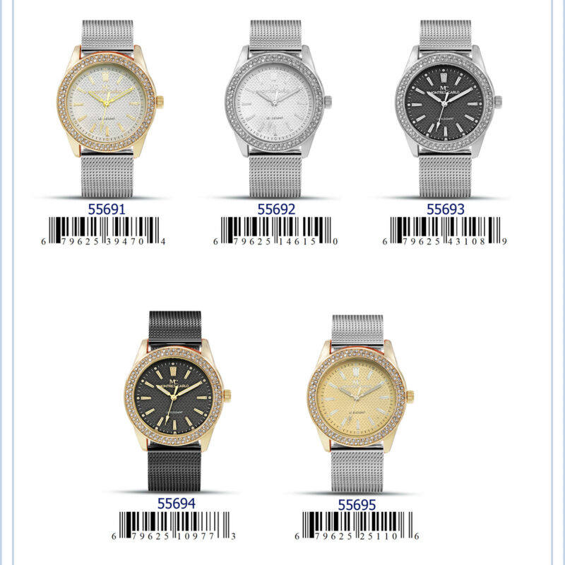DACQA Mesh Band Watch – Gold/Silver/Gold