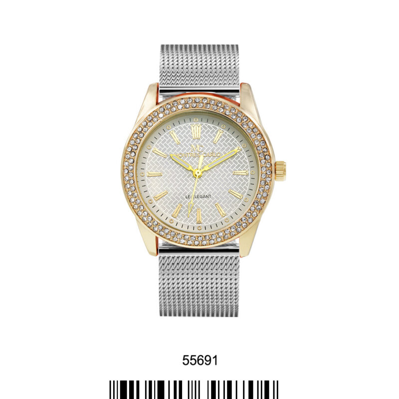 DACQA Mesh Band Watch – Gold/Silver/Gold