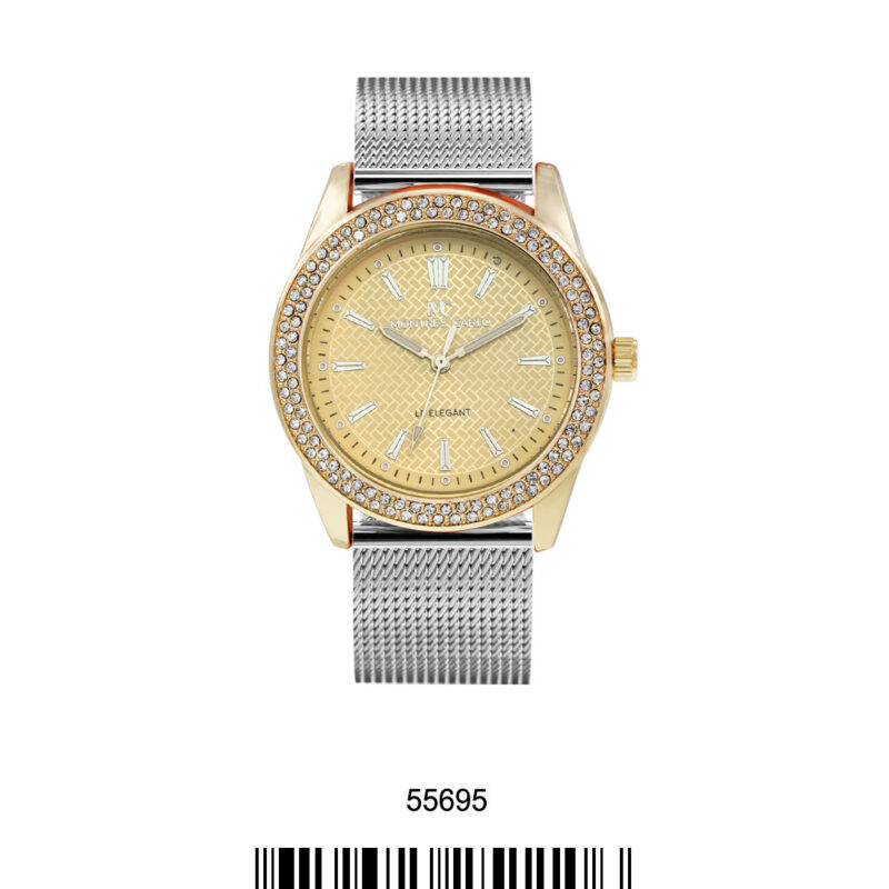 DACQA Mesh Band Watch – Gold/Silver/Gold