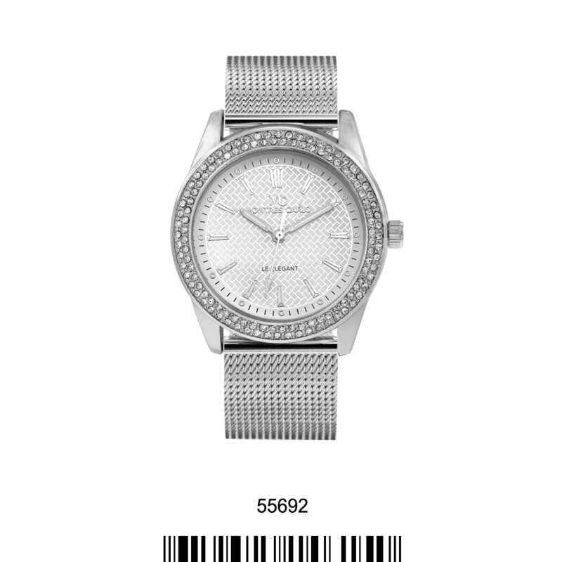 DACQA Mesh Band Watch – Silver/Black