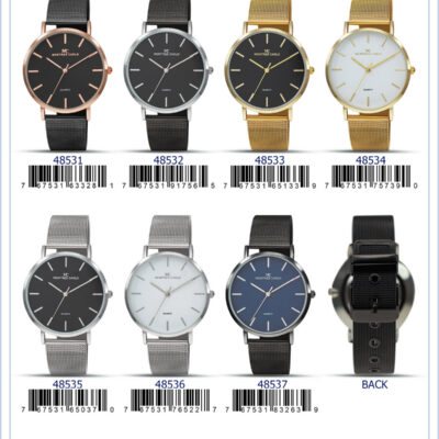 DACQA Mesh Band Watch – Silver/Black/Black