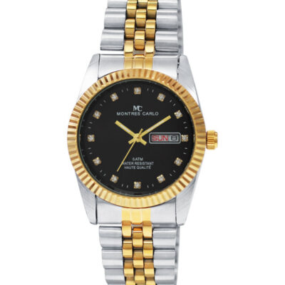 DACQA Metal Band Day and Date Watch