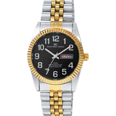 DACQA Metal Band Day and Date Watch