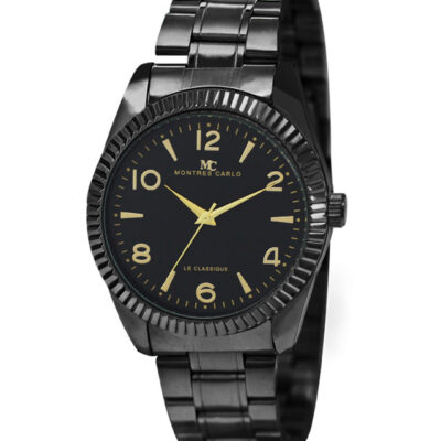 DACQA Metal Band Watch – Black/Black