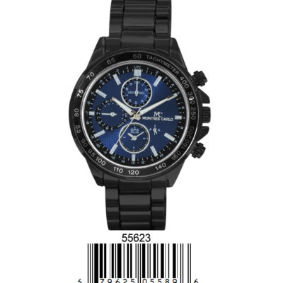 DACQA Metal Band Watch – Black/Blue