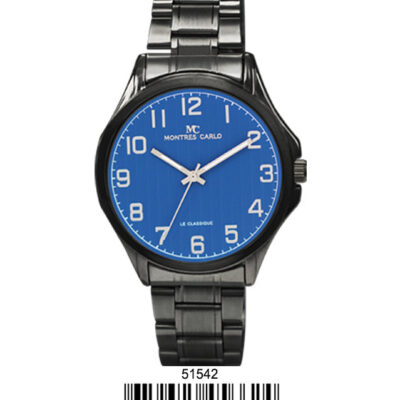 DACQA Metal Band Watch – Black/Blue