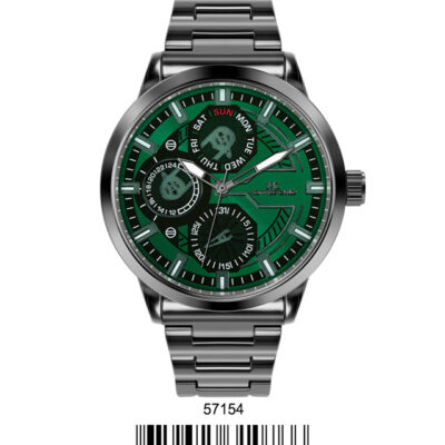 DACQA Metal Band Watch – Black/Green