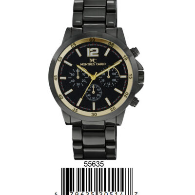 DACQA Metal Band Watch – Black/Silver