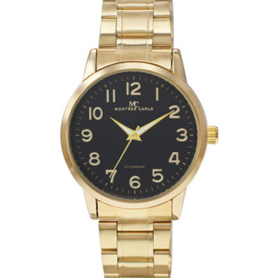 DACQA Metal Band Watch – Gold/Black