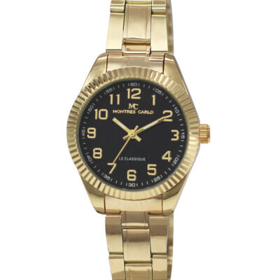 DACQA Metal Band Watch – Gold/Black