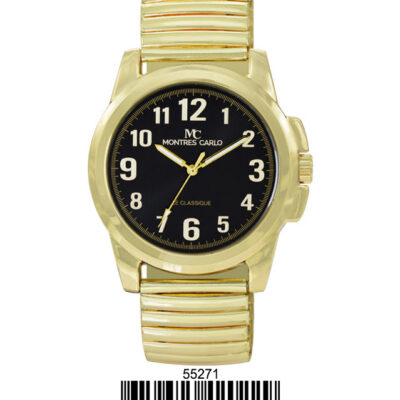 DACQA Metal Band Watch – Gold/Black