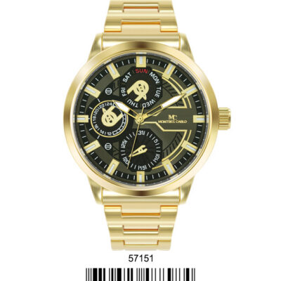DACQA Metal Band Watch – Gold/Black