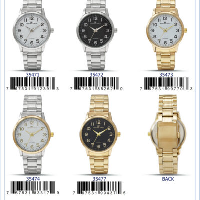DACQA Metal Band Watch – Gold/Black