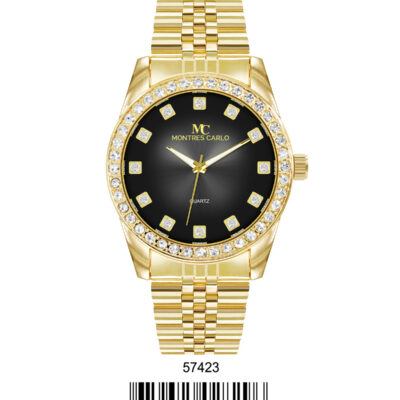 DACQA Metal Band Watch – Gold/Black