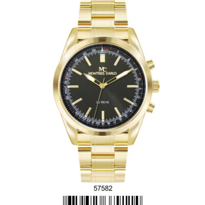 DACQA Metal Band Watch – Gold/Black