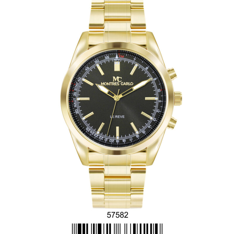 DACQA Metal Band Watch – Gold/Black