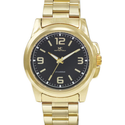 DACQA Metal Band Watch – Gold/Black
