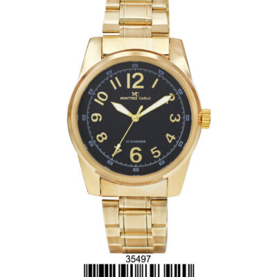DACQA Metal Band Watch – Gold/Black