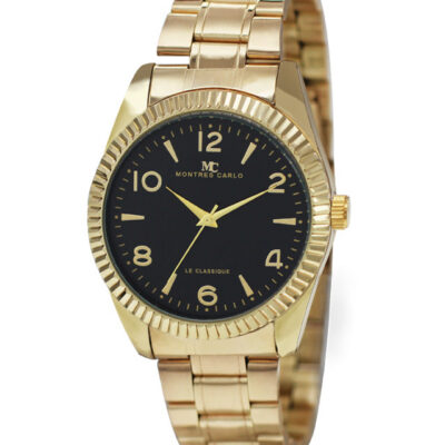 DACQA Metal Band Watch – Gold/Black