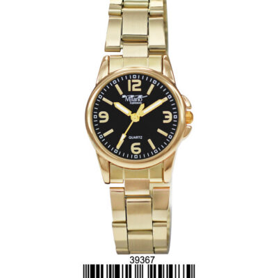 DACQA Metal Band Watch – Gold/Black/Gold