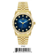 DACQA Metal Band Watch – Gold/Blue
