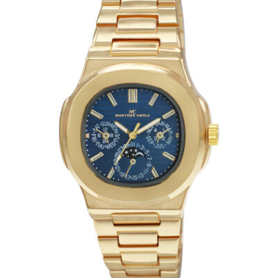 DACQA Metal Band Watch – Gold/Blue