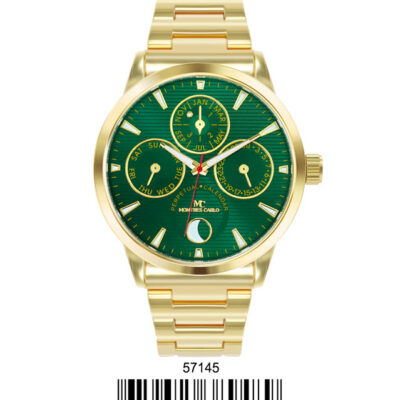 DACQA Metal Band Watch – Gold/Green