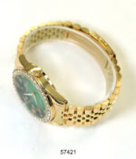 DACQA Metal Band Watch – Gold/Green