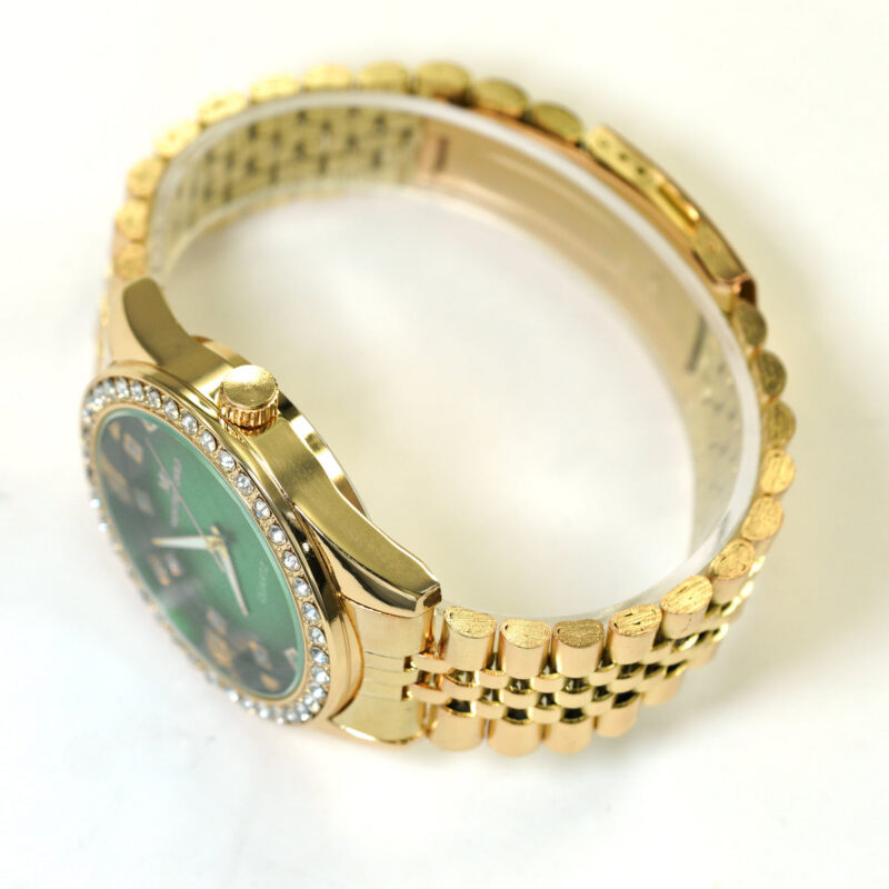 DACQA Metal Band Watch – Gold/Green
