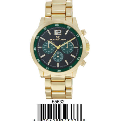 DACQA Metal Band Watch – Gold/Green