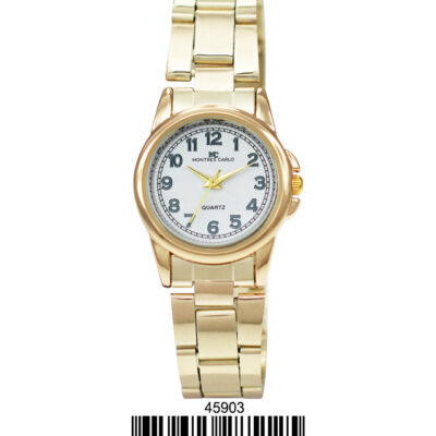 DACQA Metal Band Watch – Gold/White